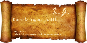 Kormányos Judit névjegykártya