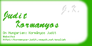 judit kormanyos business card