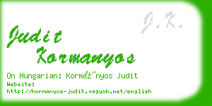 judit kormanyos business card